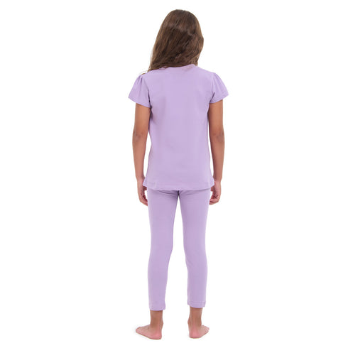 Girls summer pajama set Lilac t-shirt + Pants